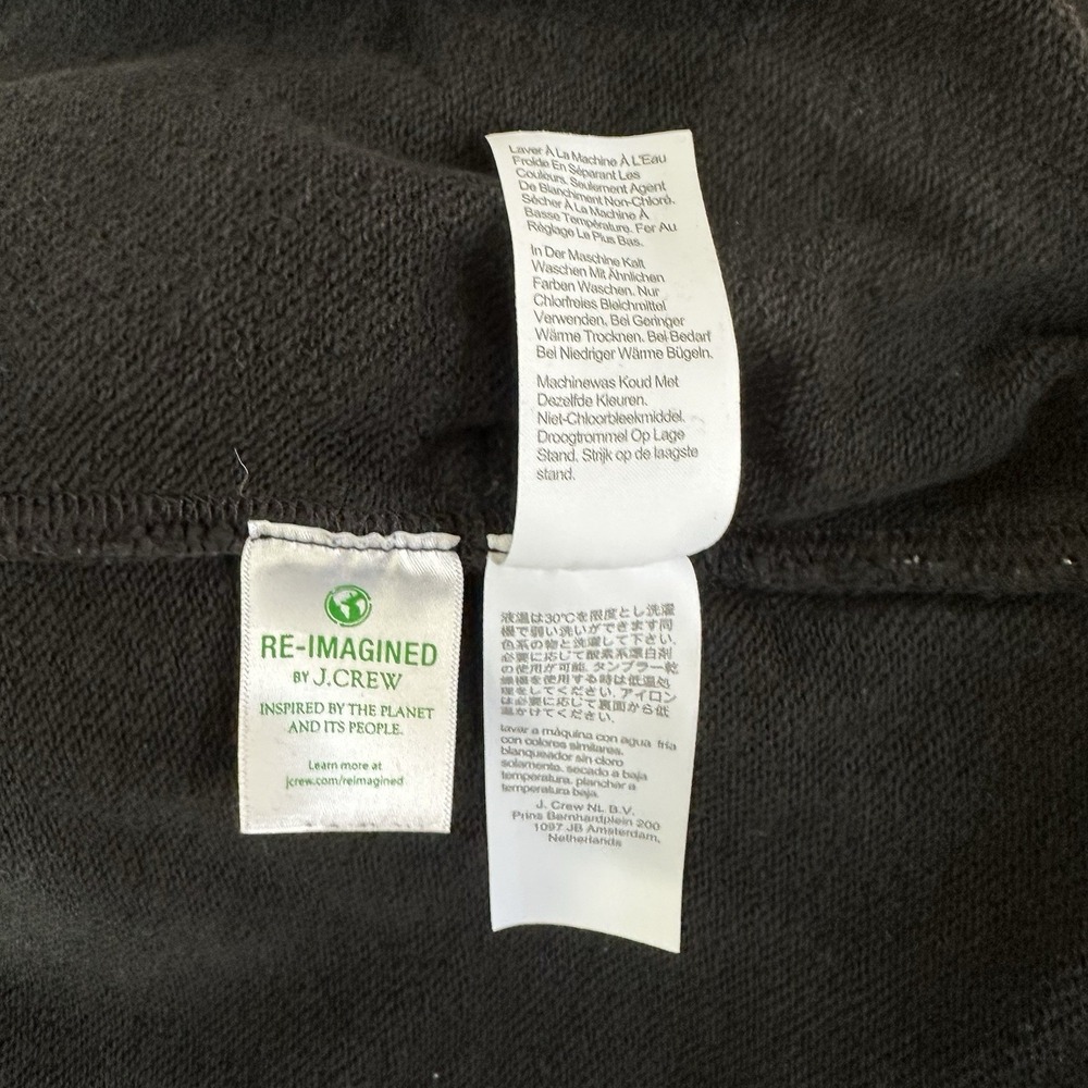 J Crew Pullover Sweatshirt Men's‎ Large Half Zip Black 100% Cotton Preppy Casual - Picture 6 of 7